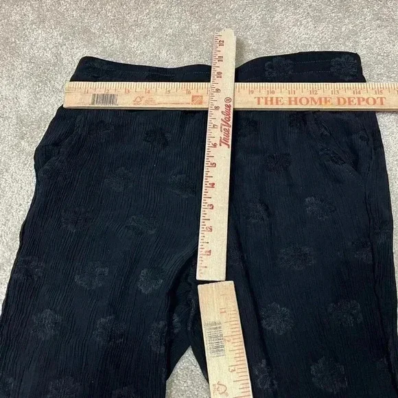 Madewell Pants Black Floral Women's Size Small Elastic Waist - Picture 3 of 10